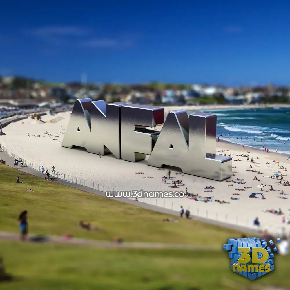 anfal in Bondi Beach style - 3D name wallpaper