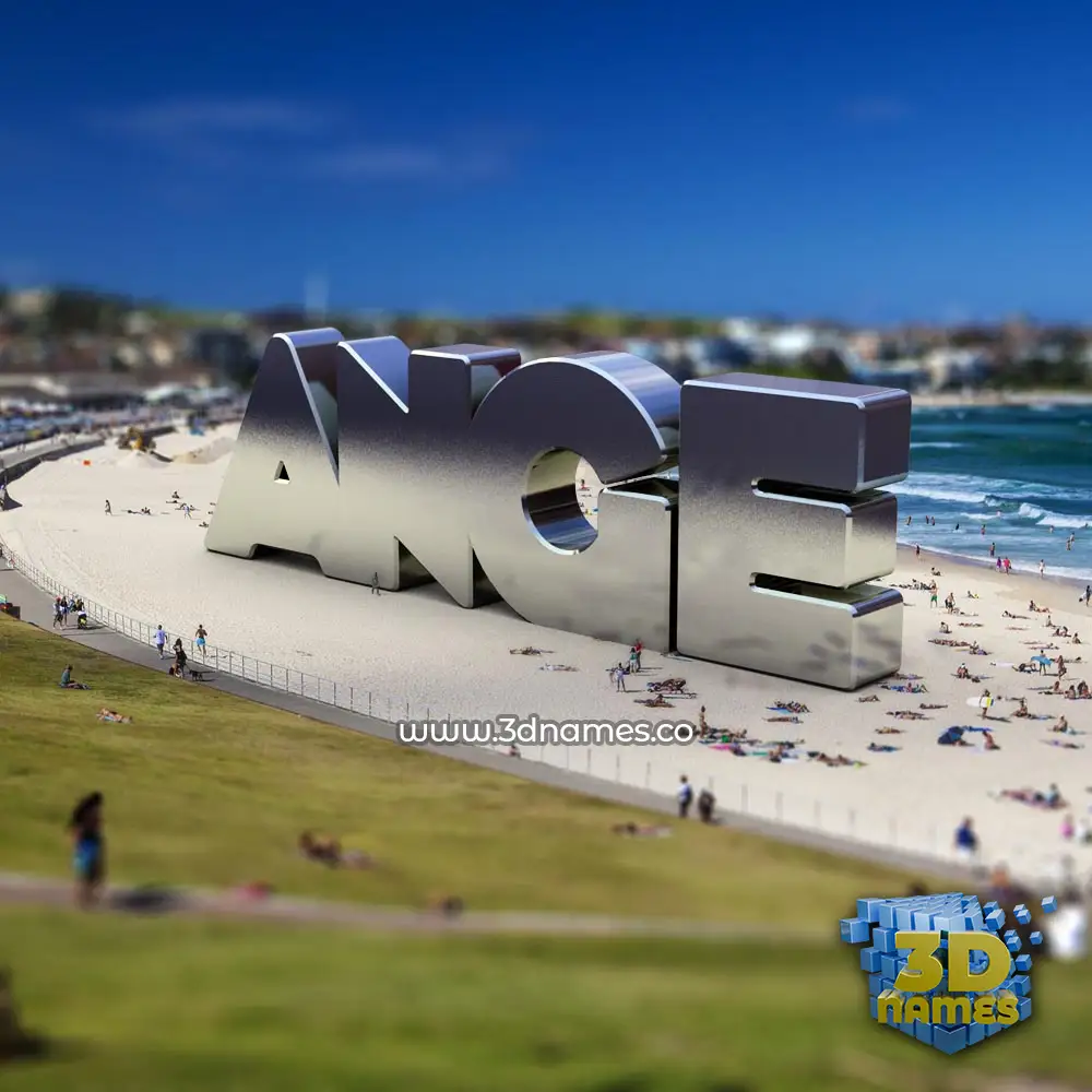 ange in Bondi Beach style - 3D name wallpaper