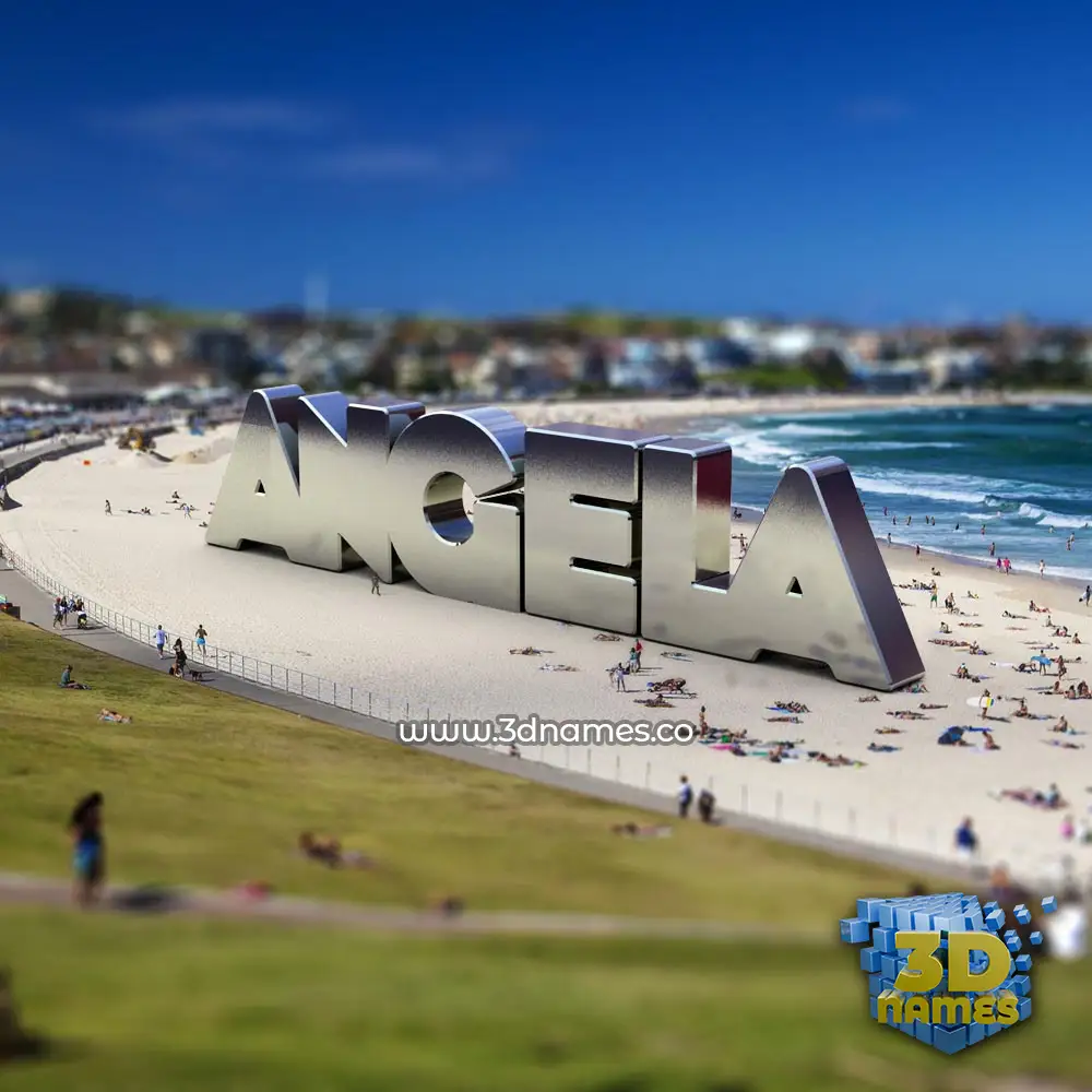 angela in Bondi Beach style - 3D name wallpaper