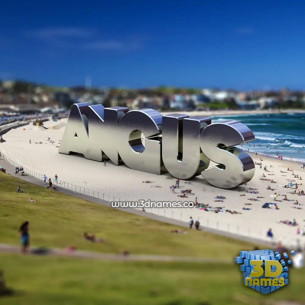 angus in Bondi Beach style - 3D name wallpaper