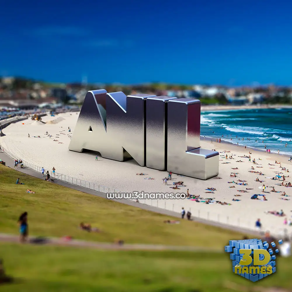 anil in Bondi Beach style - 3D name wallpaper