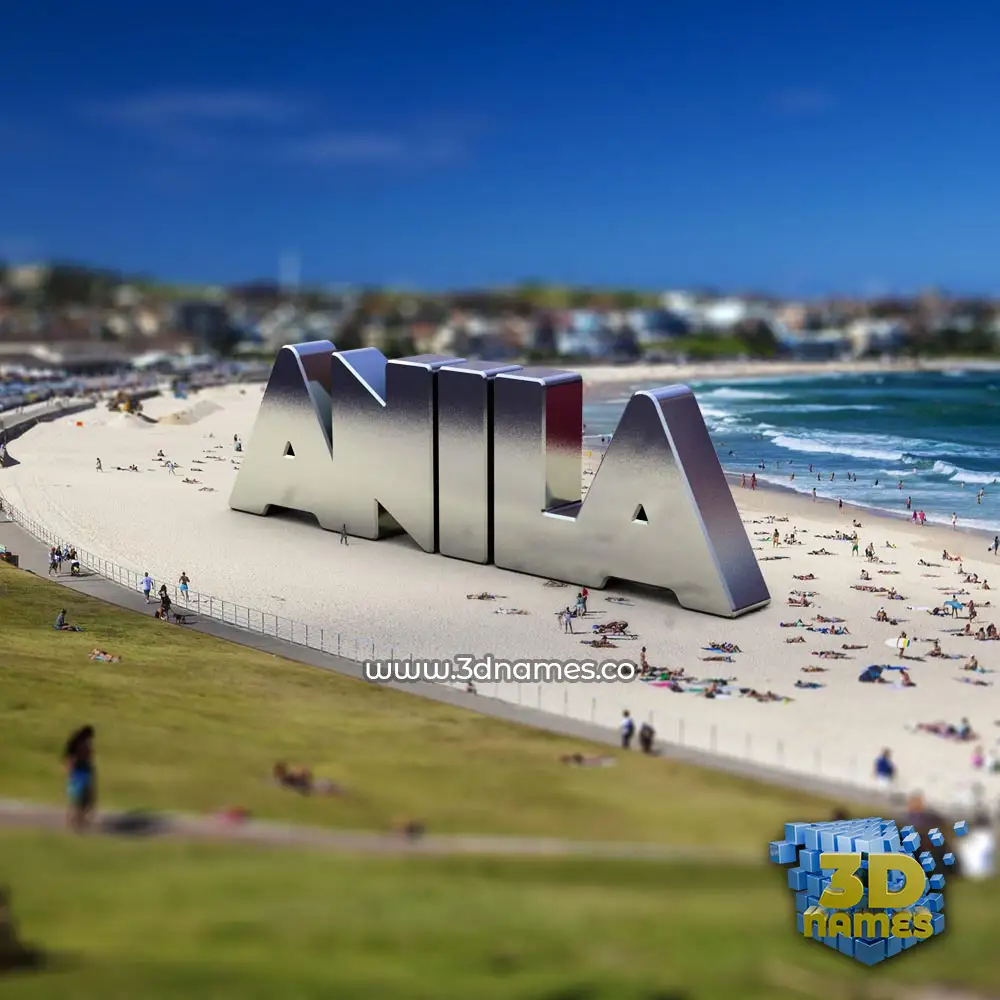 anila in Bondi Beach style - 3D name wallpaper
