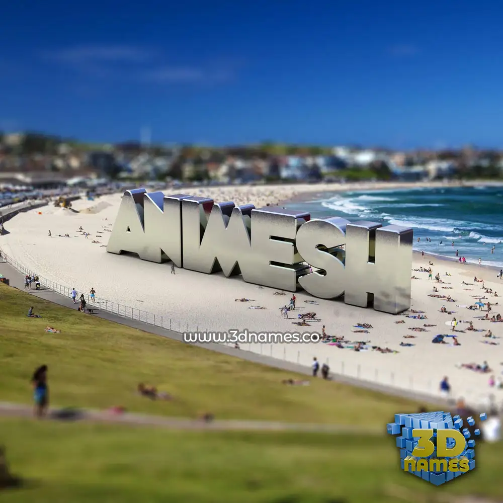 animesh in Bondi Beach style - 3D name wallpaper