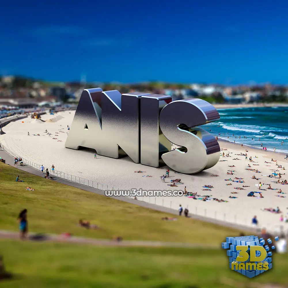 anis in Bondi Beach style - 3D name wallpaper