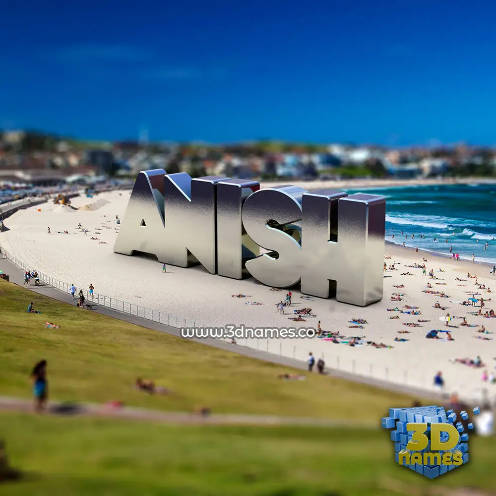 anish in Bondi Beach style - 3D name wallpaper