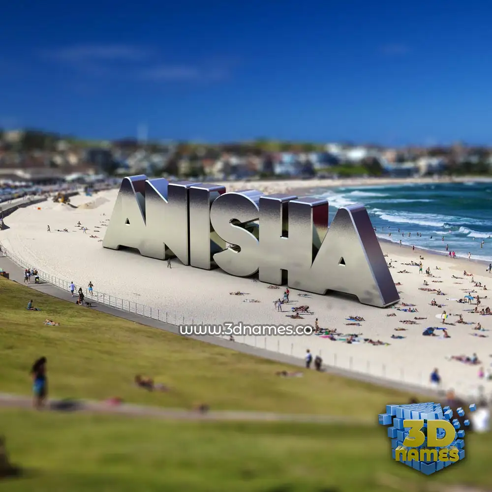 anisha in Bondi Beach style - 3D name wallpaper