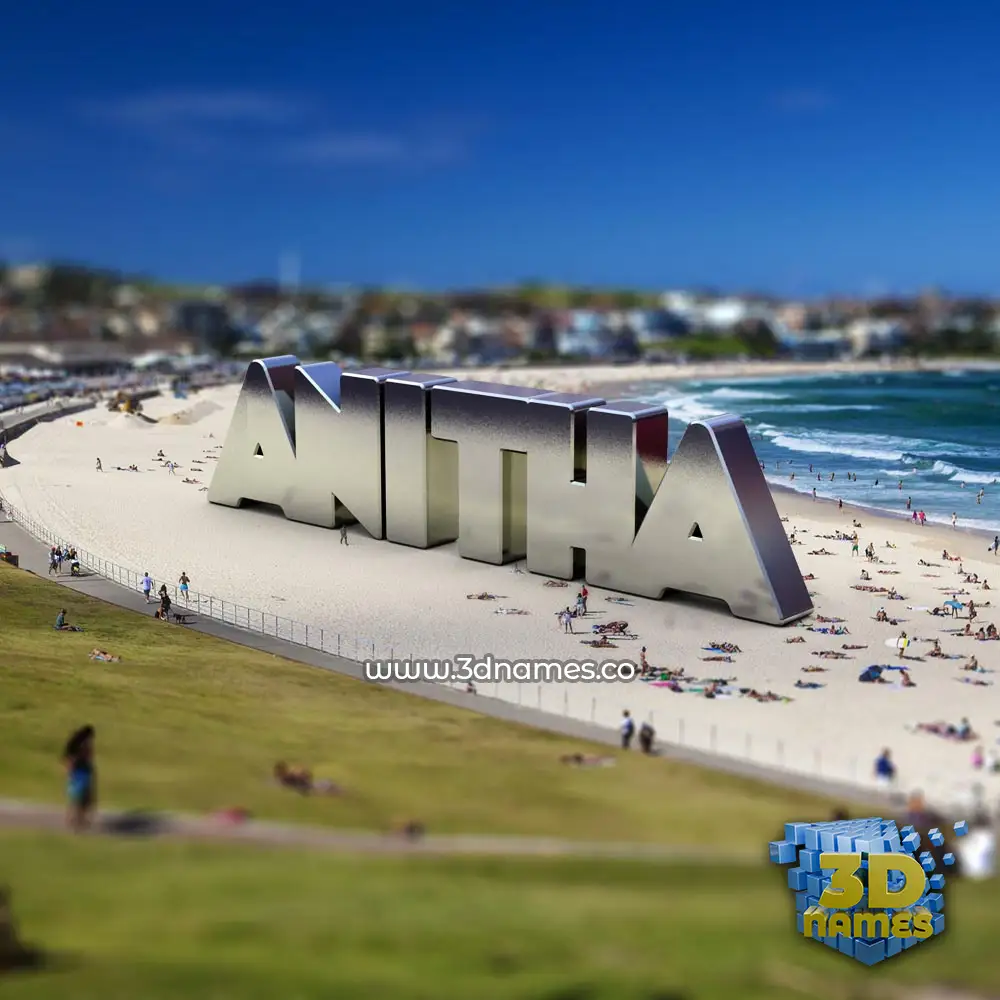 anitha in Bondi Beach style - 3D name wallpaper