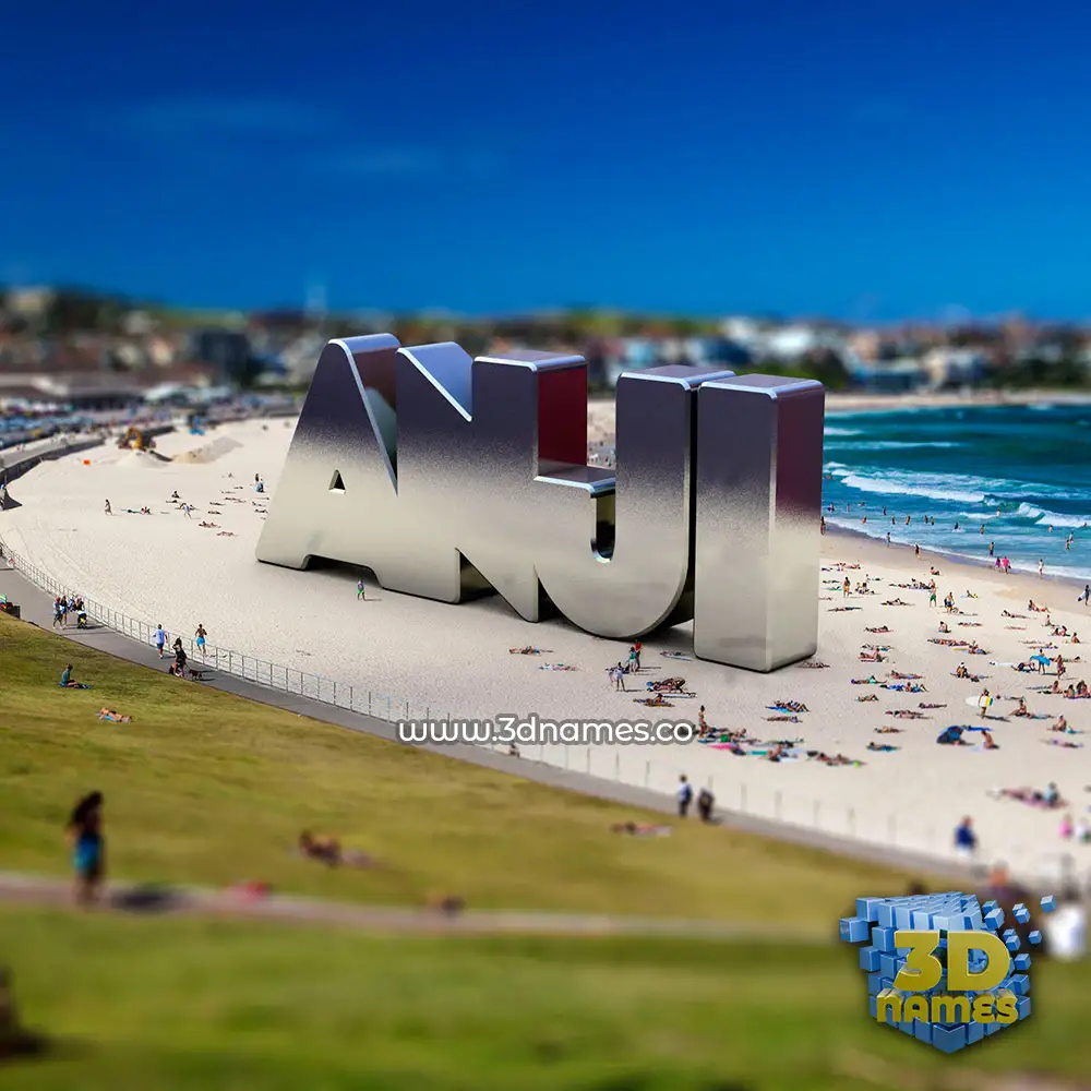 anji in Bondi Beach style - 3D name wallpaper