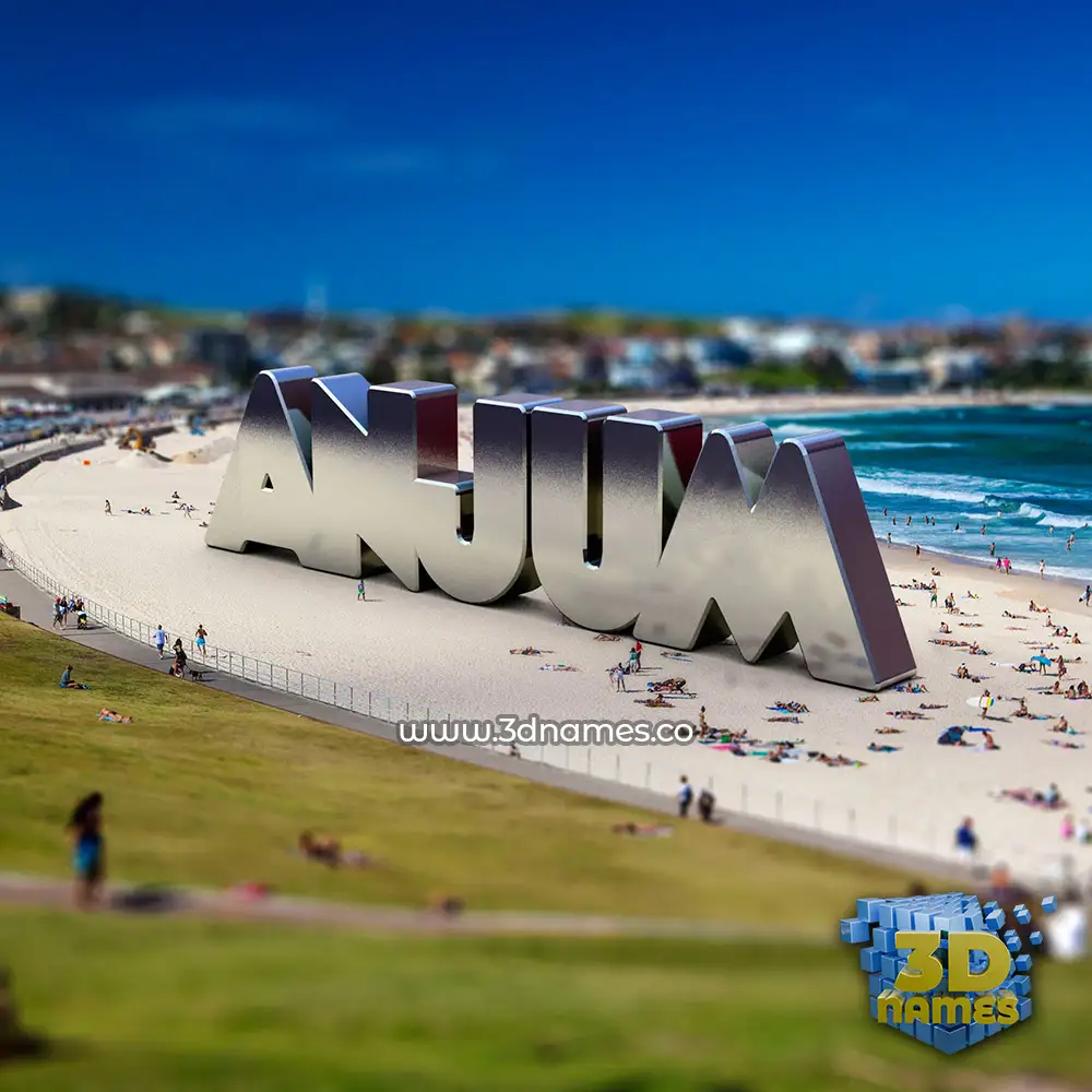 anjum in Bondi Beach style - 3D name wallpaper