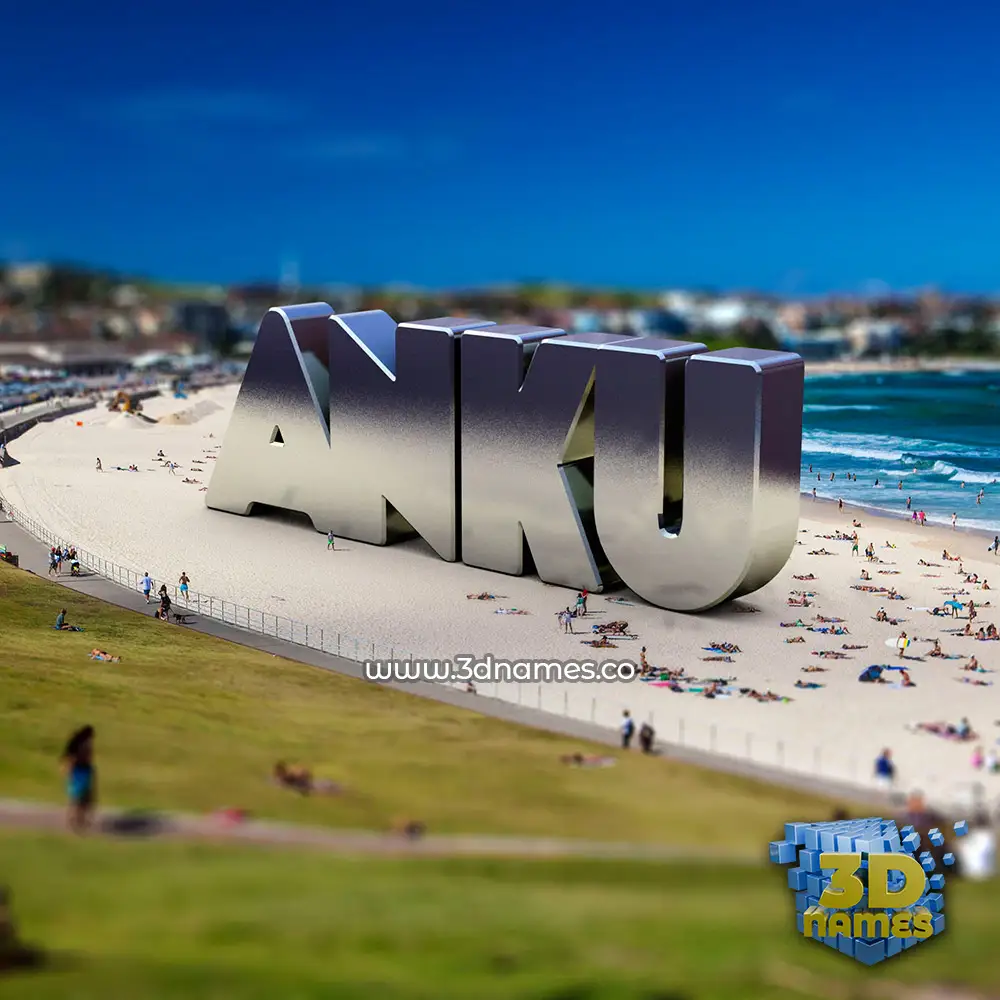 anku in Bondi Beach style - 3D name wallpaper