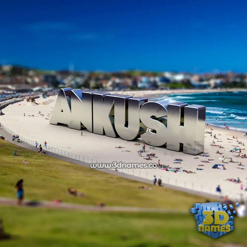 ankush in Bondi Beach style - 3D name wallpaper