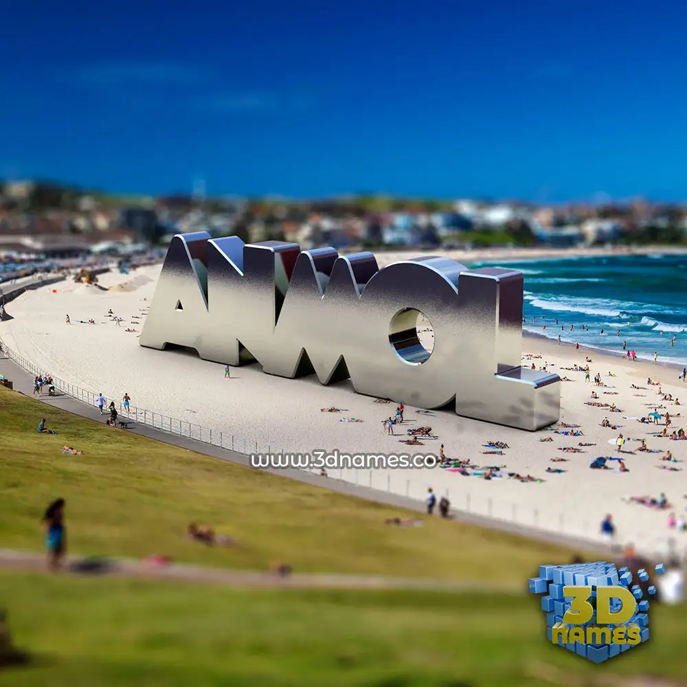 anmol in Bondi Beach style - 3D name wallpaper