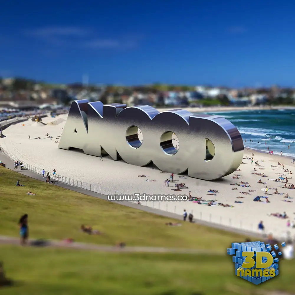 anood in Bondi Beach style - 3D name wallpaper