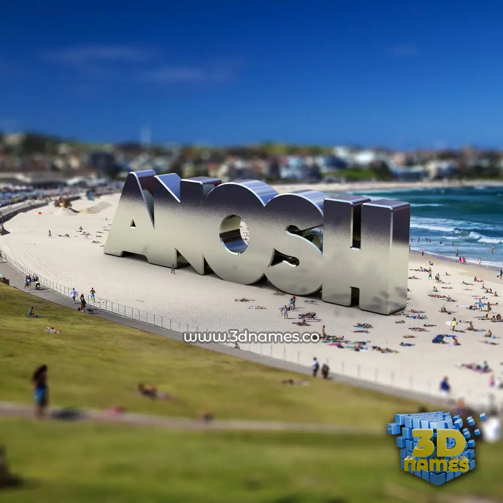 anosh in Bondi Beach style - 3D name wallpaper