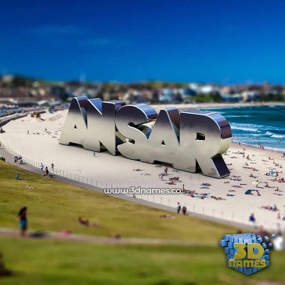 ansar in Bondi Beach style - 3D name wallpaper