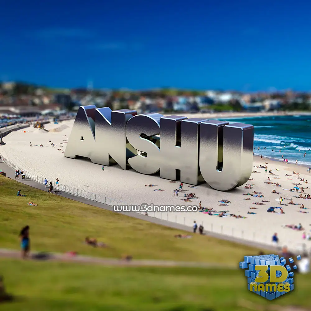 anshu in Bondi Beach style - 3D name wallpaper