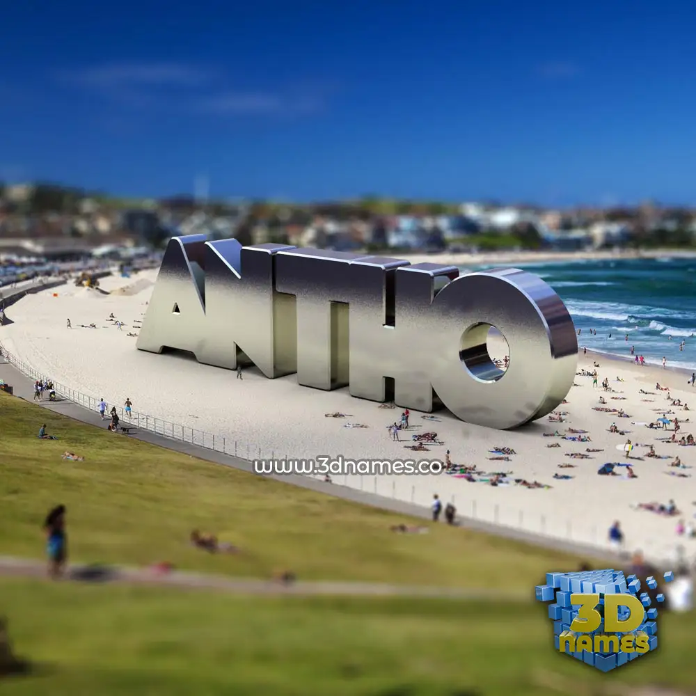 antho in Bondi Beach style - 3D name wallpaper