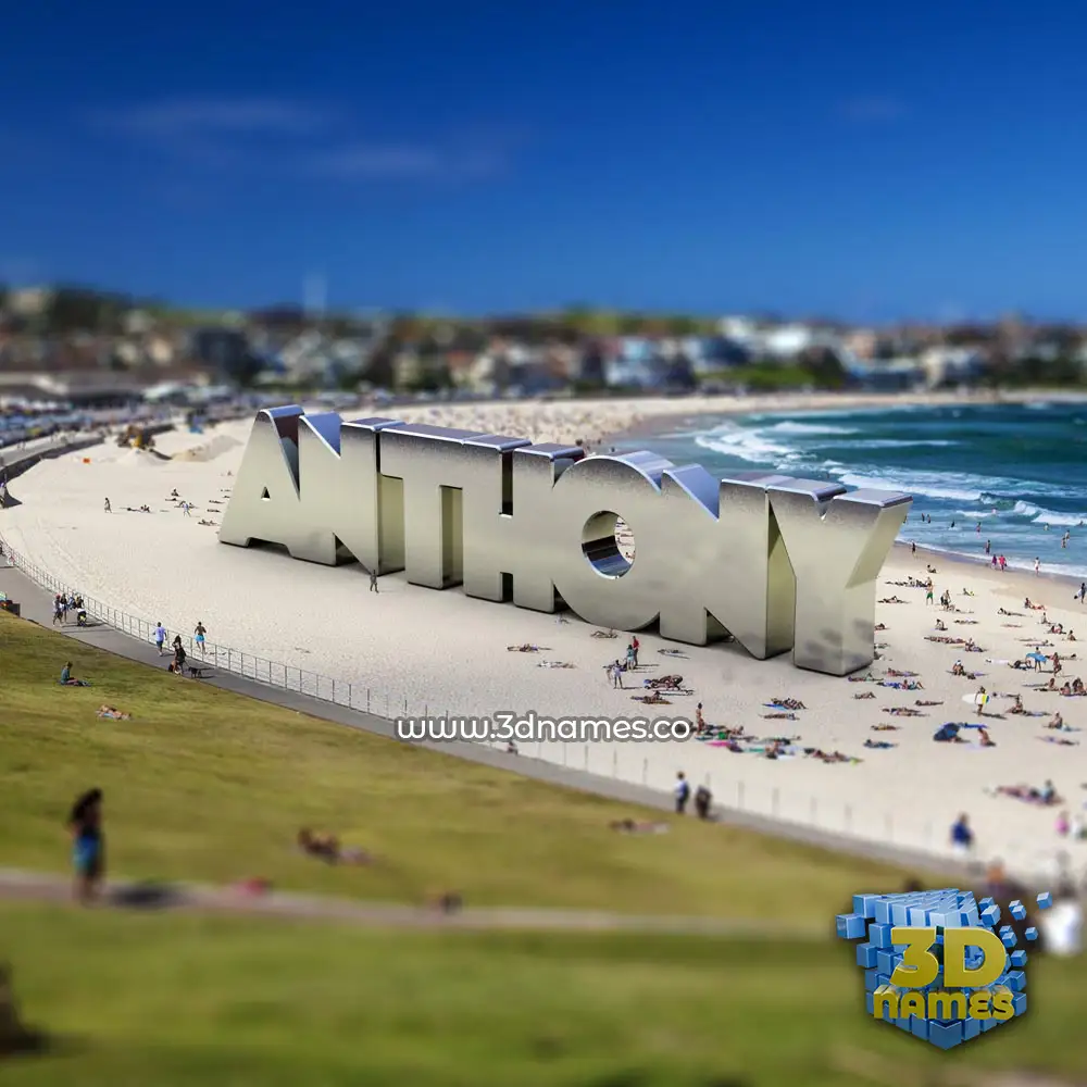 anthony in Bondi Beach style - 3D name wallpaper