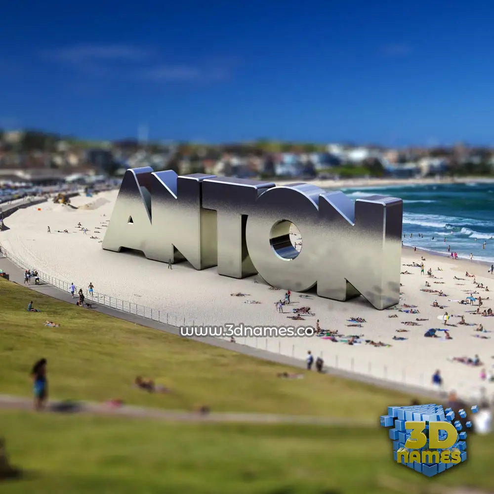 anton in Bondi Beach style - 3D name wallpaper