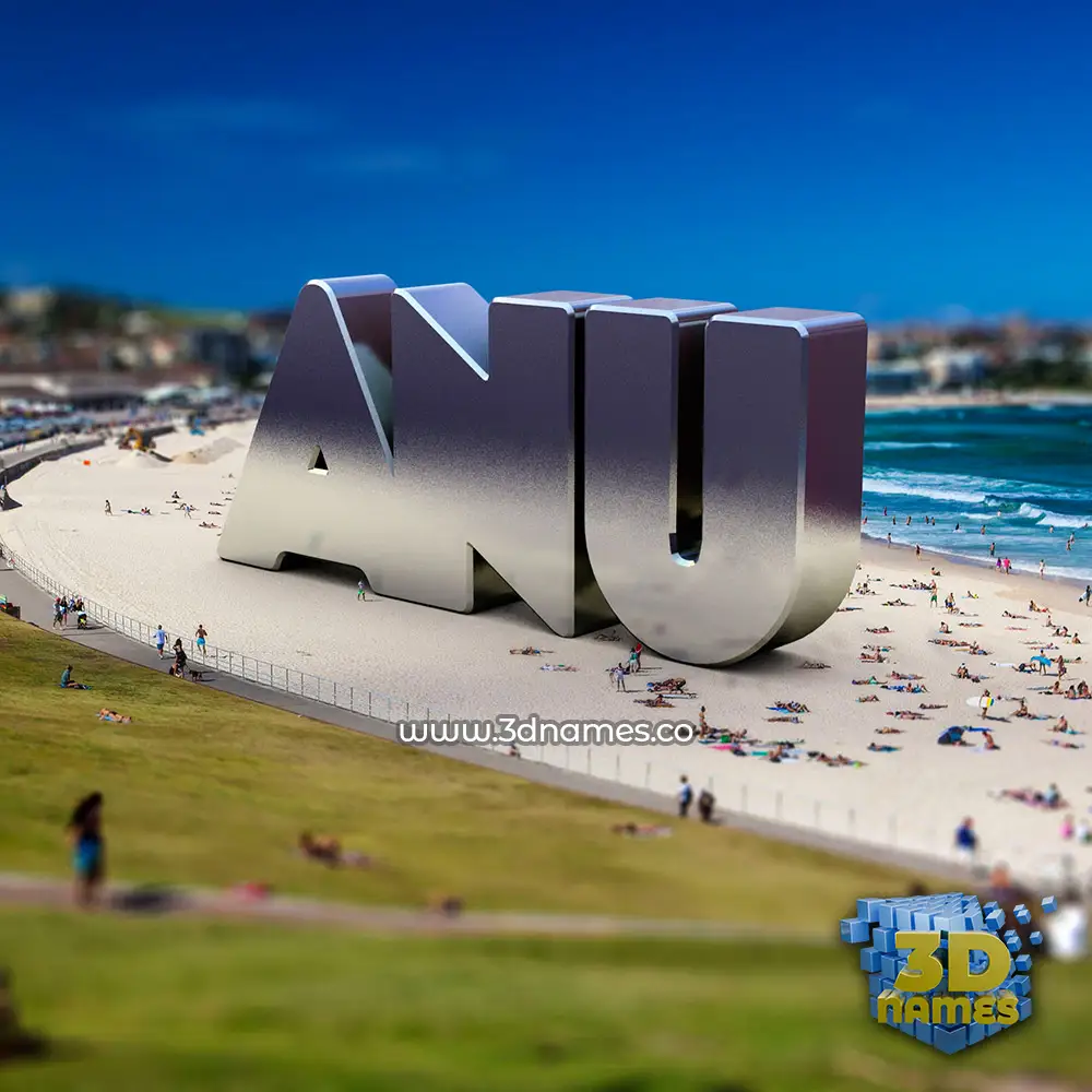 anu in Bondi Beach style - 3D name wallpaper