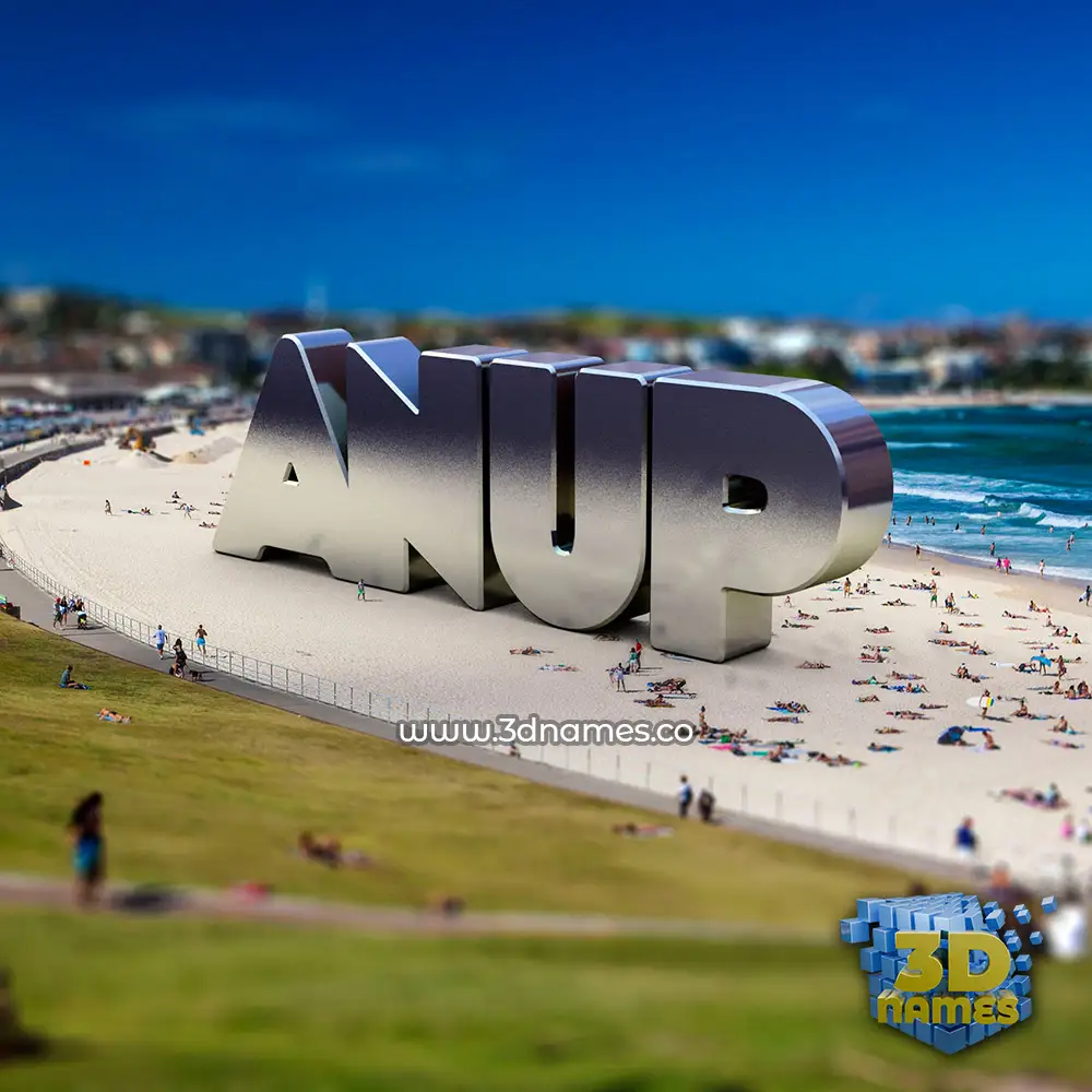 anup in Bondi Beach style - 3D name wallpaper