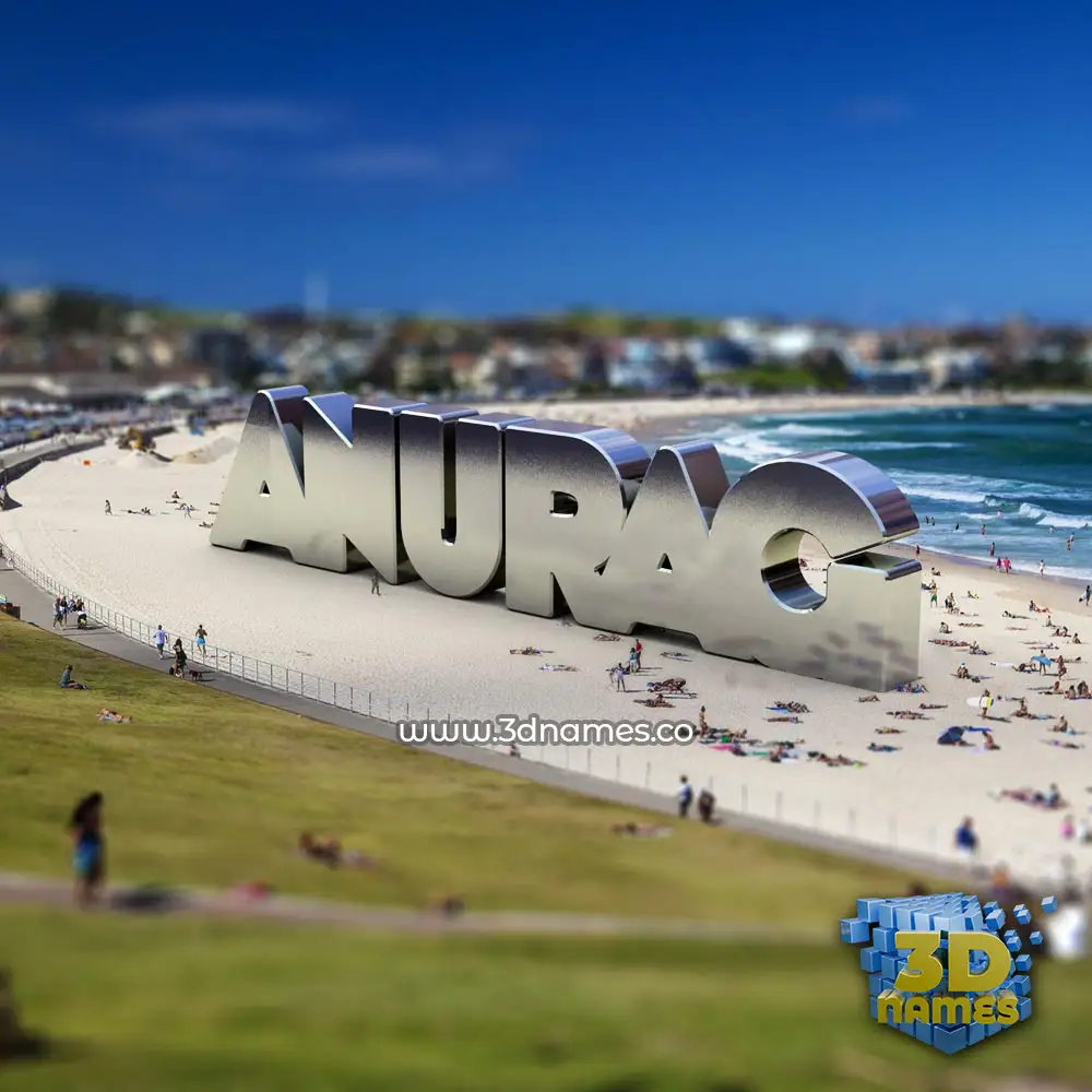 anurag in Bondi Beach style - 3D name wallpaper