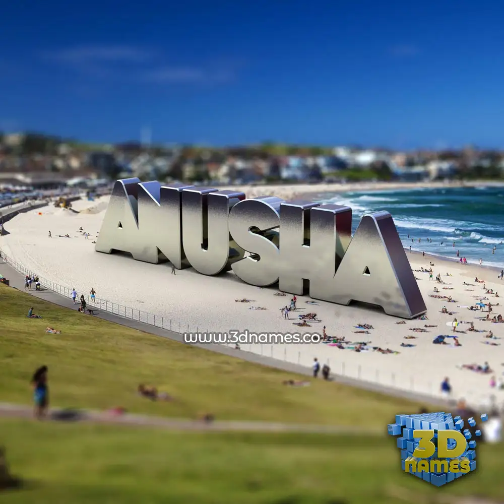 anusha in Bondi Beach style - 3D name wallpaper