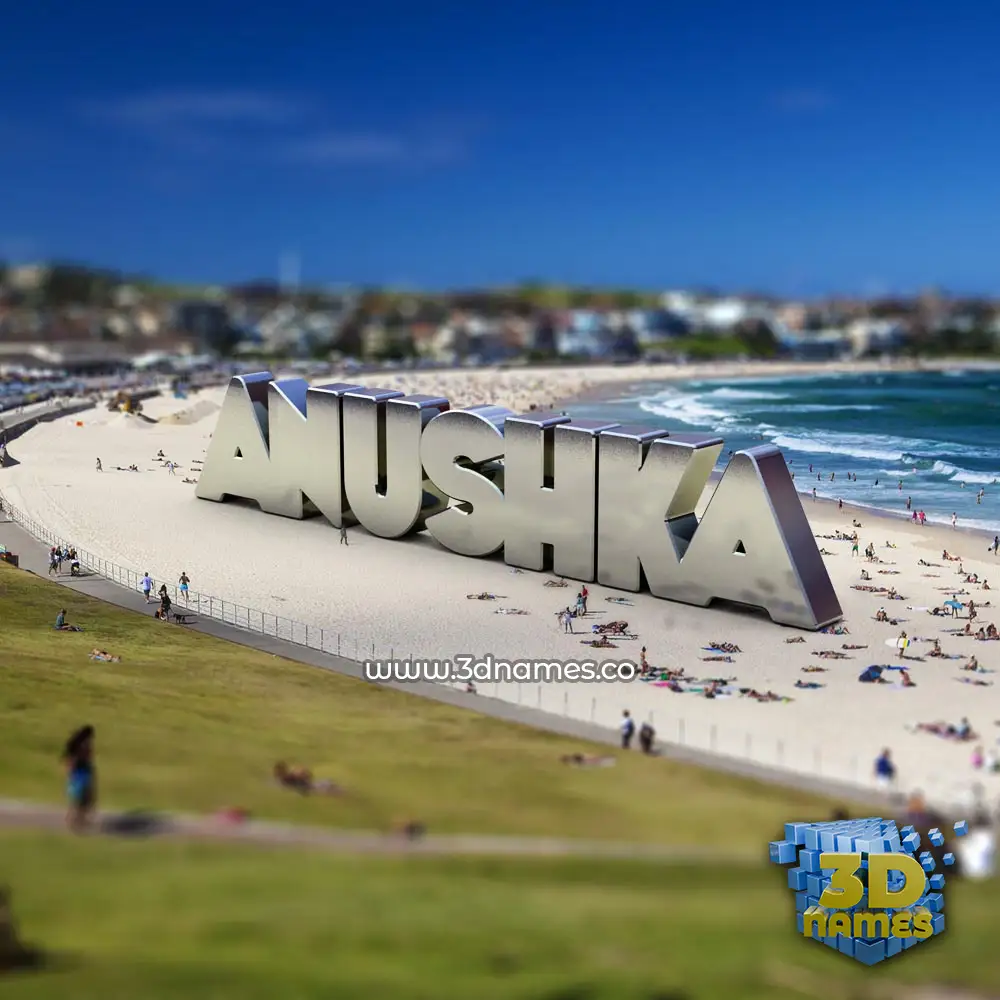 anushka in Bondi Beach style - 3D name wallpaper