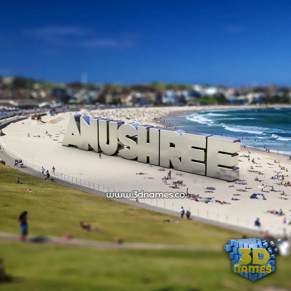 anushree in Bondi Beach style - 3D name wallpaper