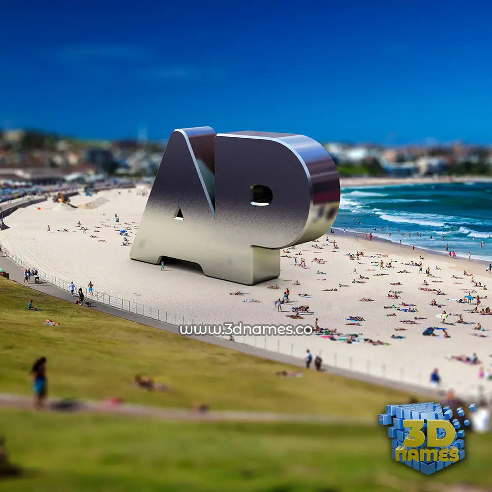 ap in Bondi Beach style - 3D name wallpaper