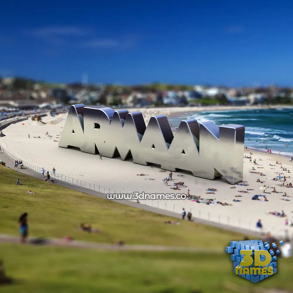 armaan in Bondi Beach style - 3D name wallpaper