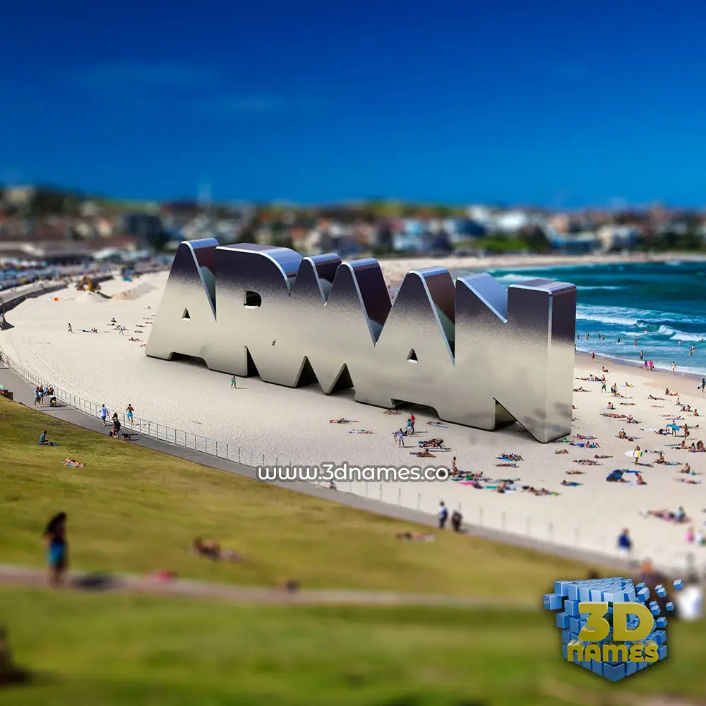 arman in Bondi Beach style - 3D name wallpaper