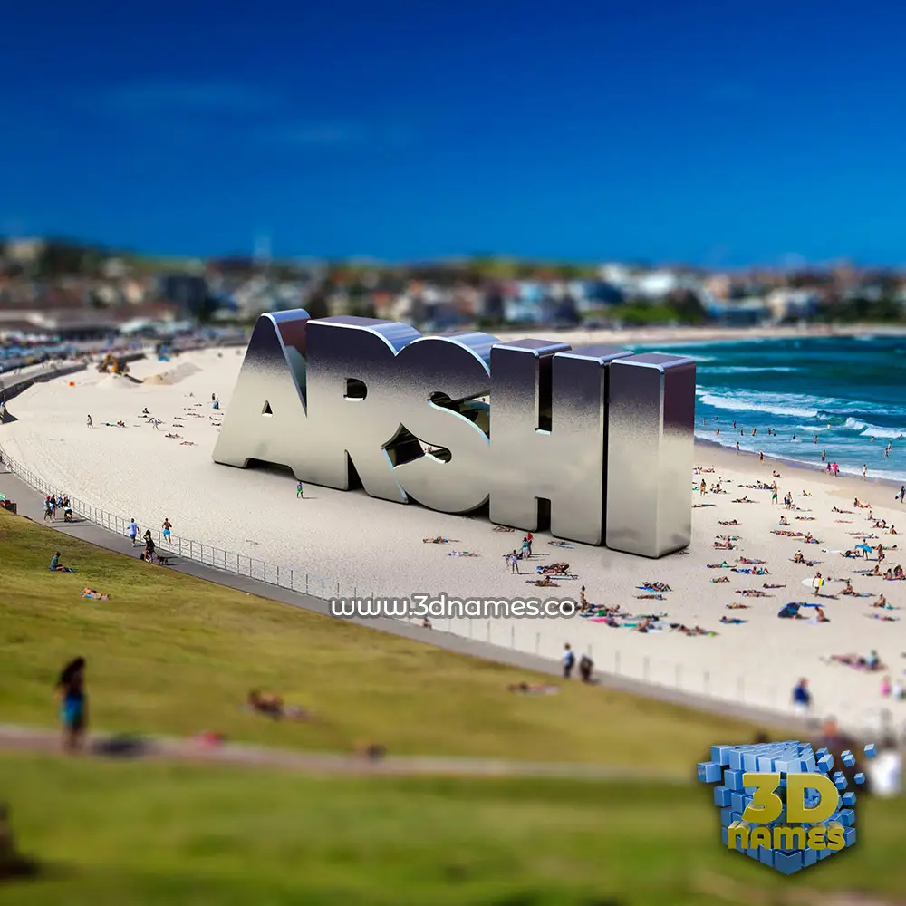 arshi in Bondi Beach style - 3D name wallpaper