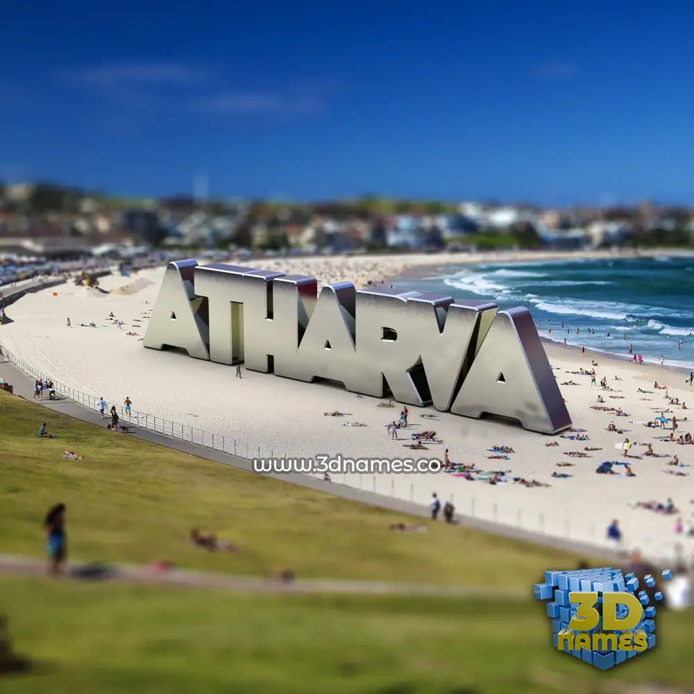 atharva in Bondi Beach style - 3D name wallpaper