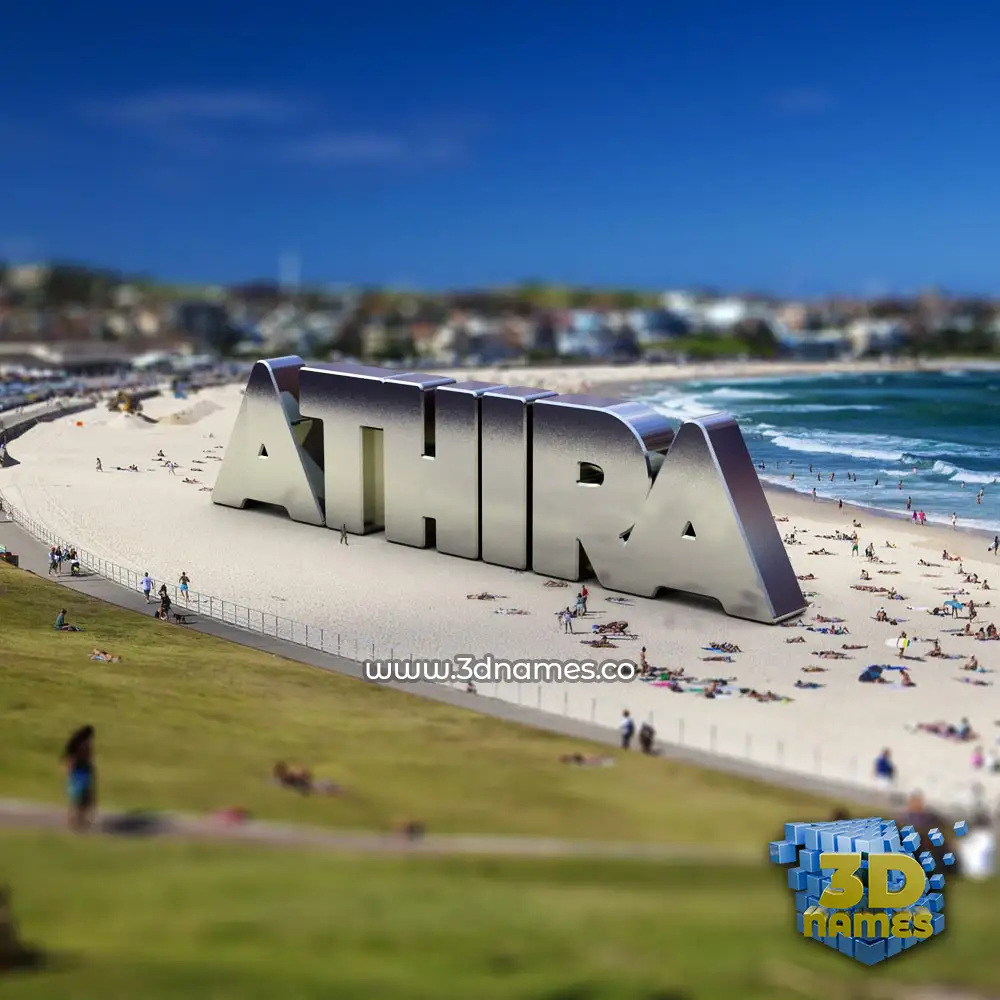 athira in Bondi Beach style - 3D name wallpaper