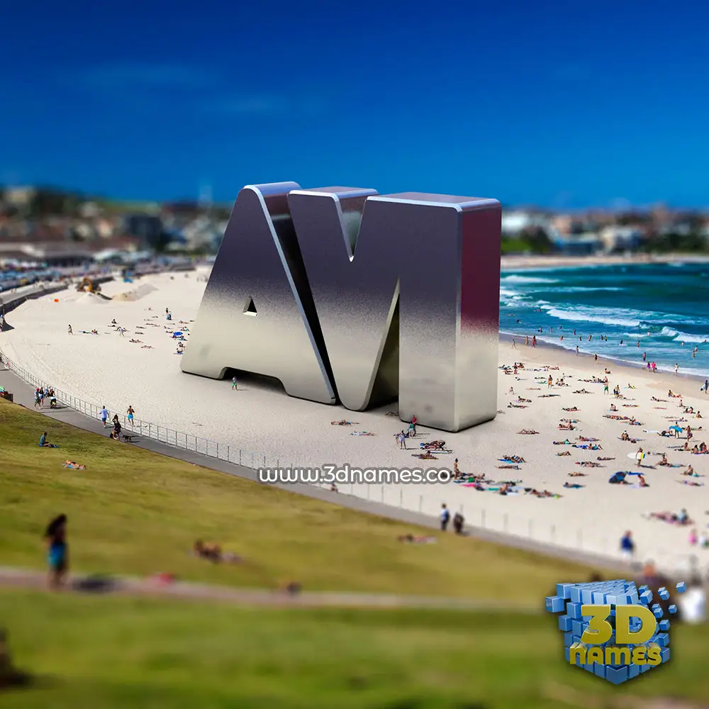 avi in Bondi Beach style - 3D name wallpaper