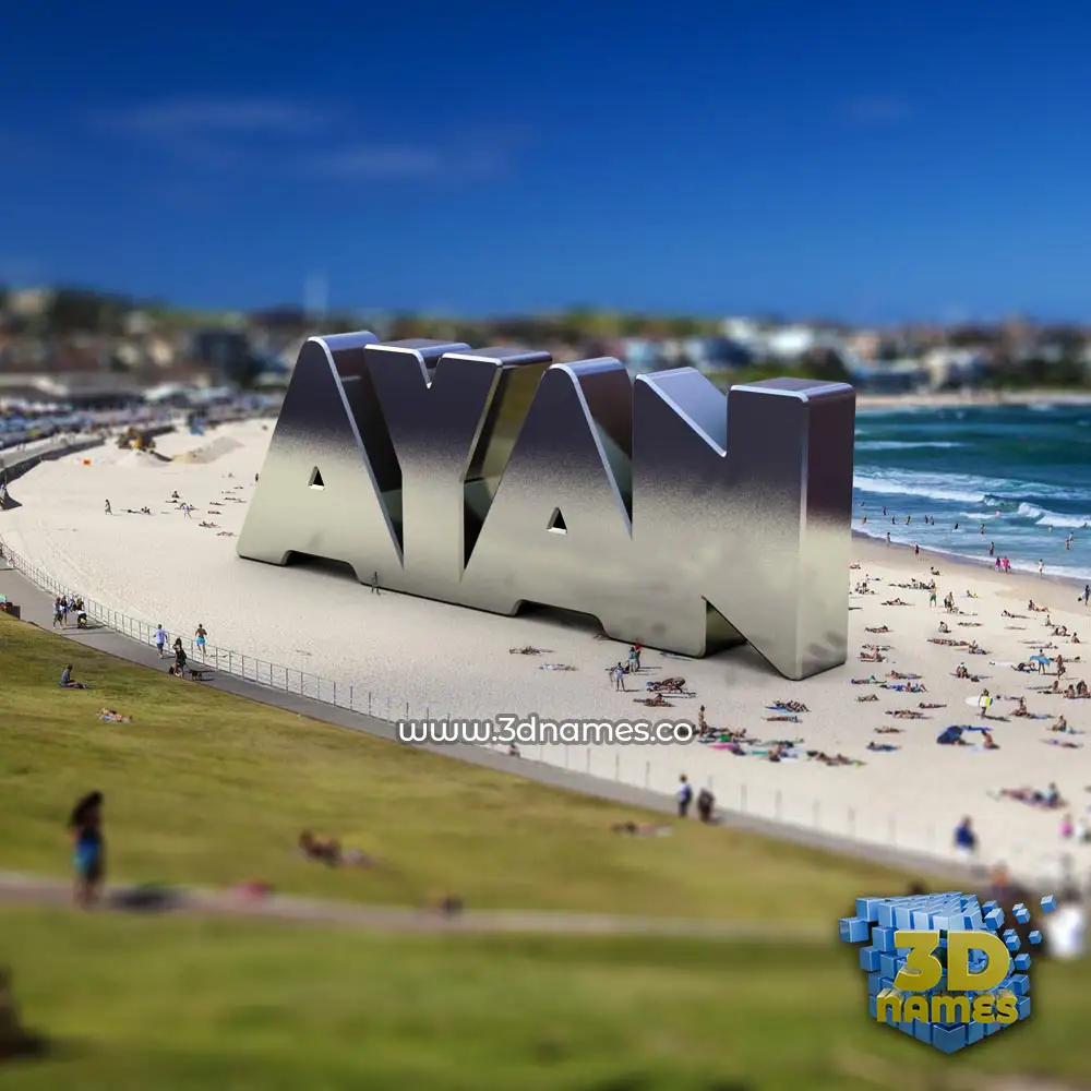 ayan in Bondi Beach style - 3D name wallpaper