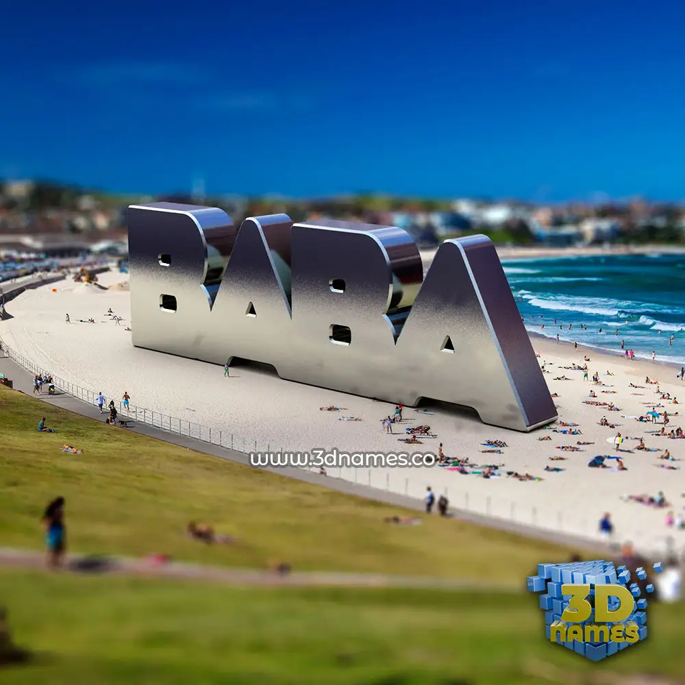 baba in Bondi Beach style - 3D name wallpaper