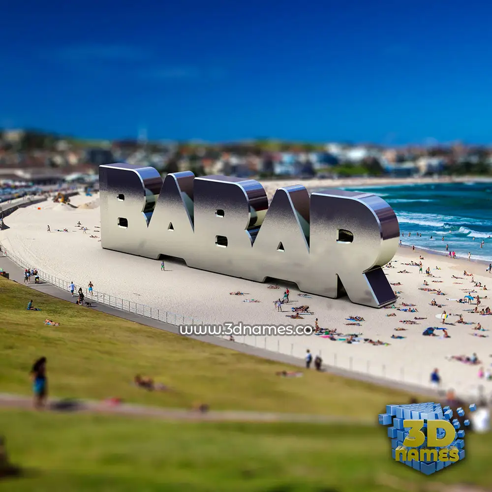 babar in Bondi Beach style - 3D name wallpaper