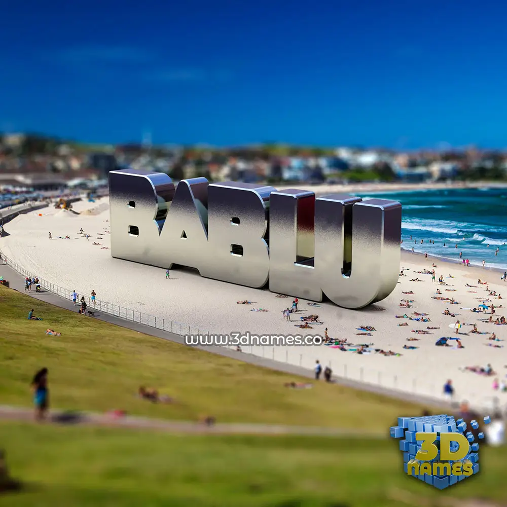 bablu in Bondi Beach style - 3D name wallpaper