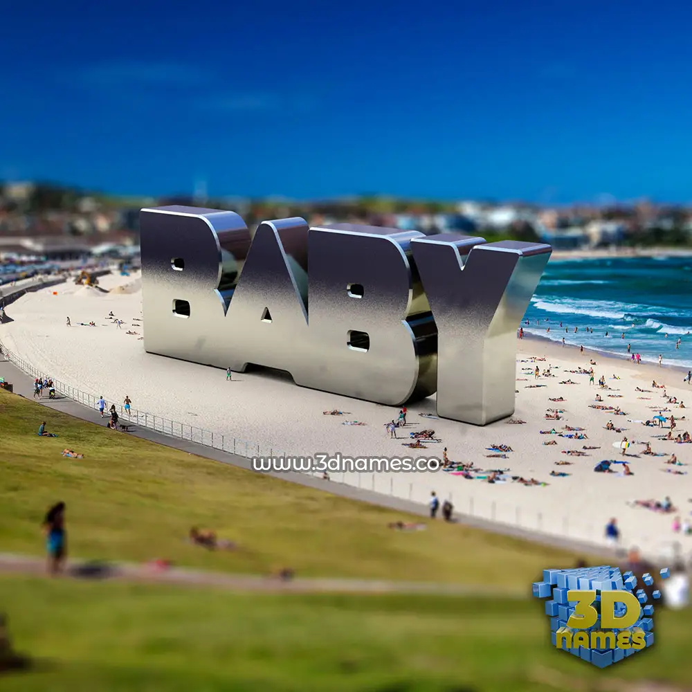 baby in Bondi Beach style - 3D name wallpaper
