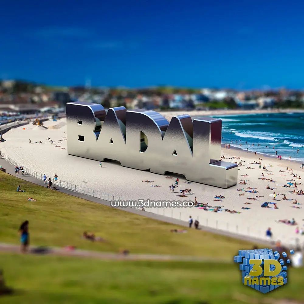 badal in Bondi Beach style - 3D name wallpaper