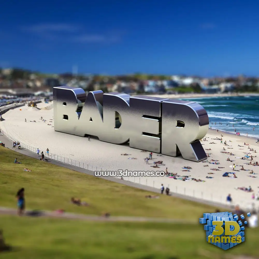 bader in Bondi Beach style - 3D name wallpaper