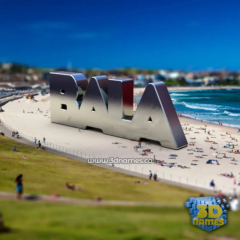 bala in Bondi Beach style - 3D name wallpaper