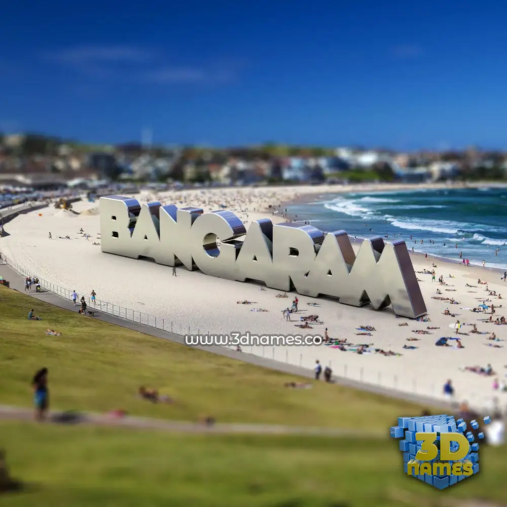 bangaram in Bondi Beach style - 3D name wallpaper