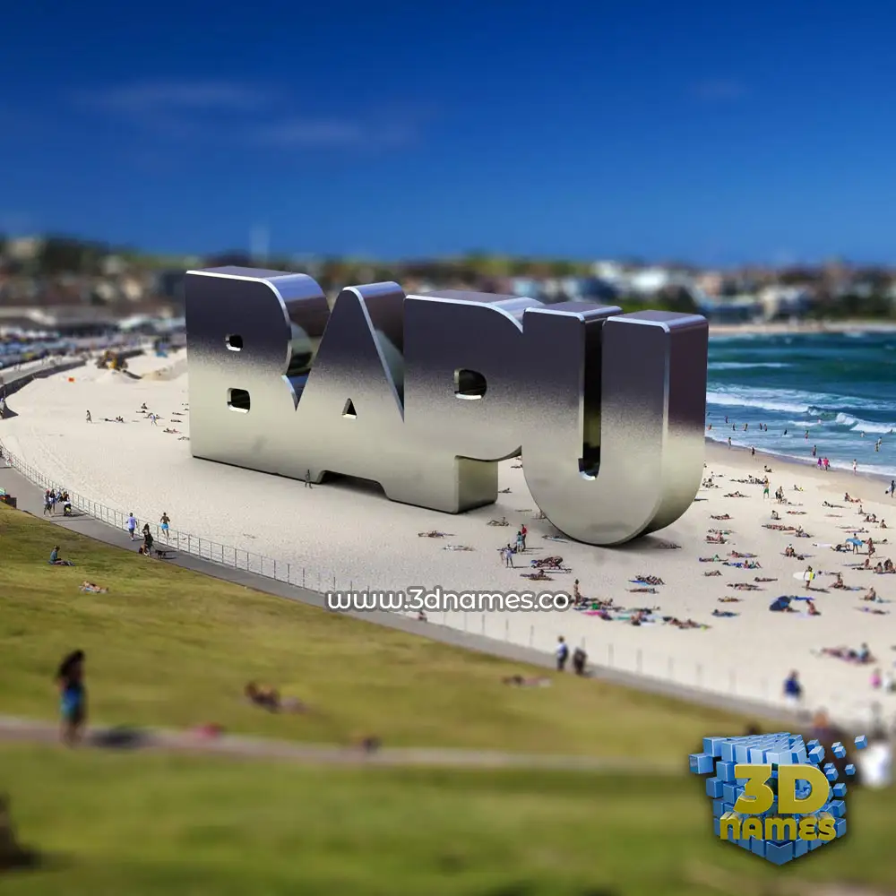 bapu in Bondi Beach style - 3D name wallpaper