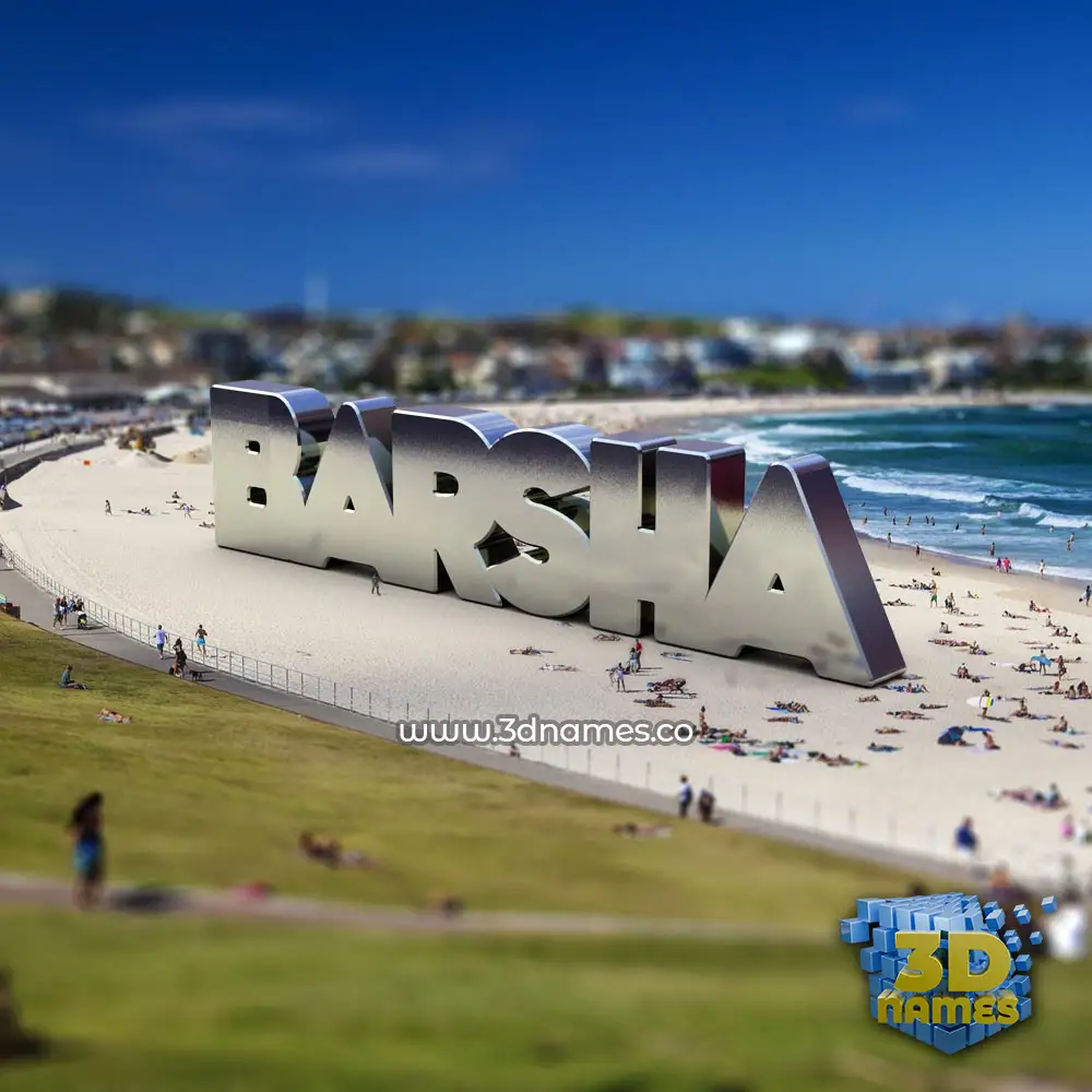 barsha in Bondi Beach style - 3D name wallpaper