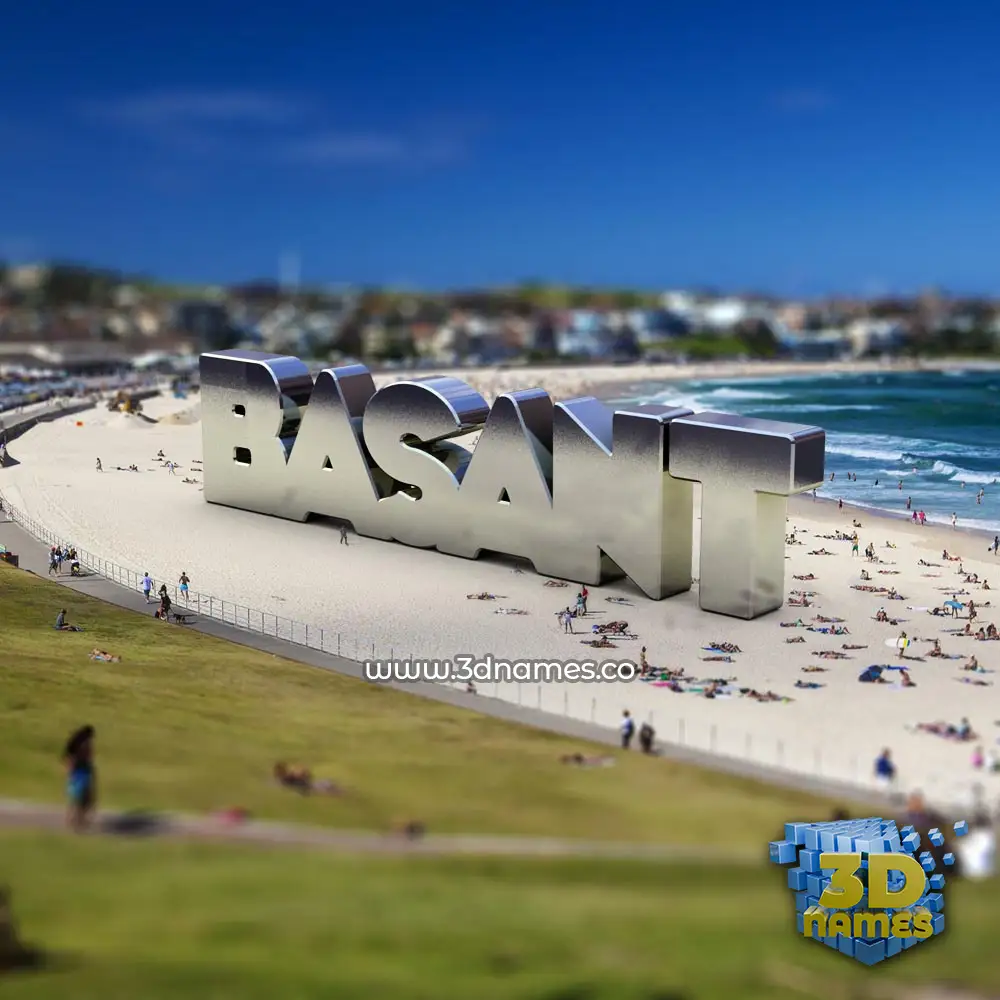 basant in Bondi Beach style - 3D name wallpaper