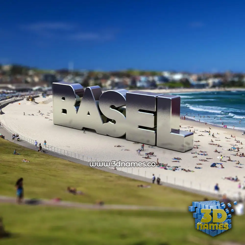 basel in Bondi Beach style - 3D name wallpaper