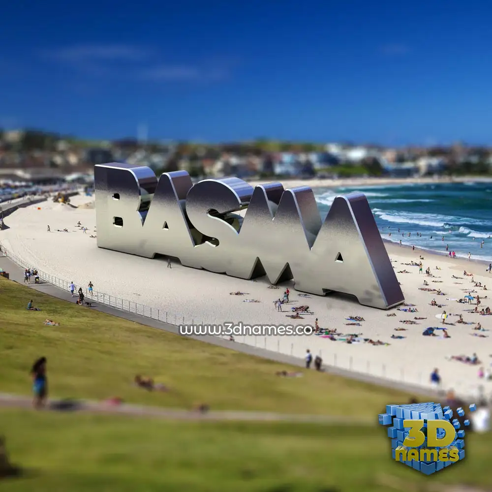 basma in Bondi Beach style - 3D name wallpaper